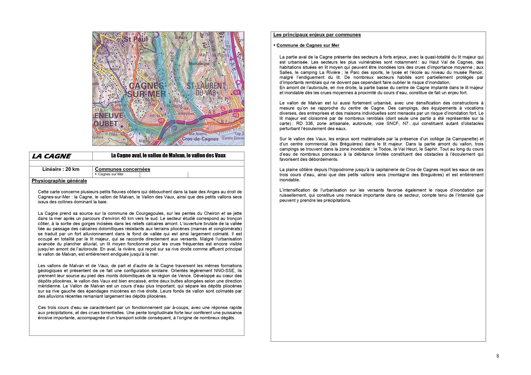 PPR Plan de prévention des risques. naturels prévisibles d'inondation Cagnes sur mer